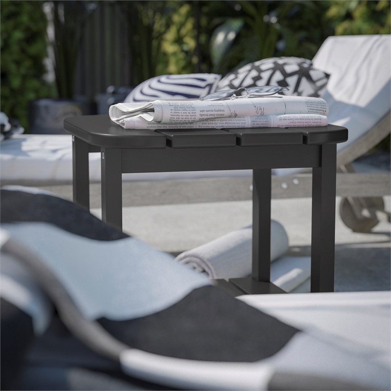 Afuera Living All-Weather Adirondack Patio Side Table in Black