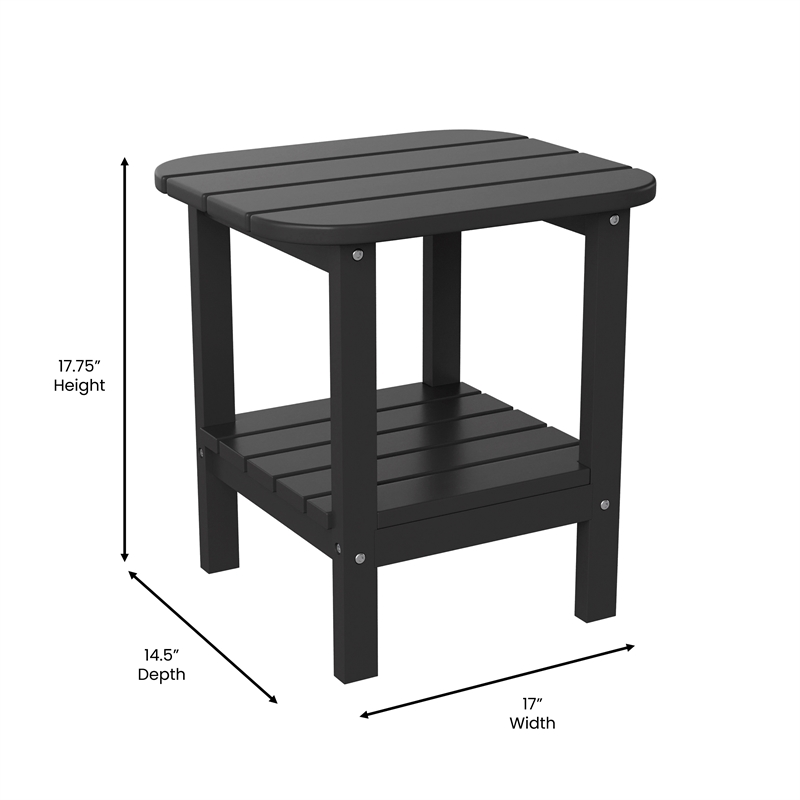 Afuera Living All-Weather Adirondack Patio Side Table in Black