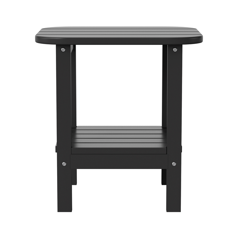Afuera Living All-Weather Adirondack Patio Side Table in Black