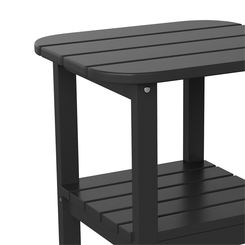 Afuera Living All-Weather Adirondack Patio Side Table in Black