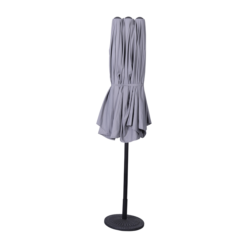 Afuera Living 15' Triple Head Patio Umbrella with Crank & Easy Lift Function