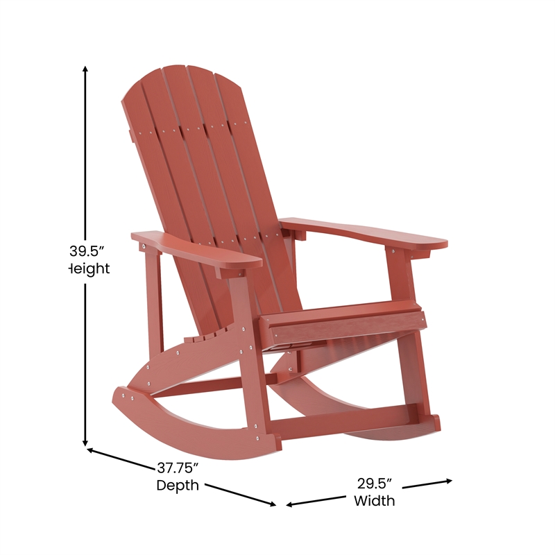 Afuera Living Indoor/Outdoor Adirondack Resin Rocking Chairs in White - 2 Pack