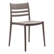 Afuera Living All-Weather Gray Resin Patio Stack Chair with Slatted Backrest