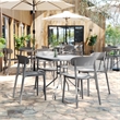 Afuera Living All-Weather Gray Resin Patio Stack Chair with Contoured Backrest