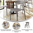 Afuera Living All-Weather Gray Resin Patio Stack Chair with Contoured Backrest