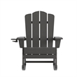 Afuera Living Rocking Adirondack Chair with Swiveling Cupholder - Gray