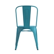 Afuera Living Distressed Blue Metal Indoor-Outdoor Stackable Chair