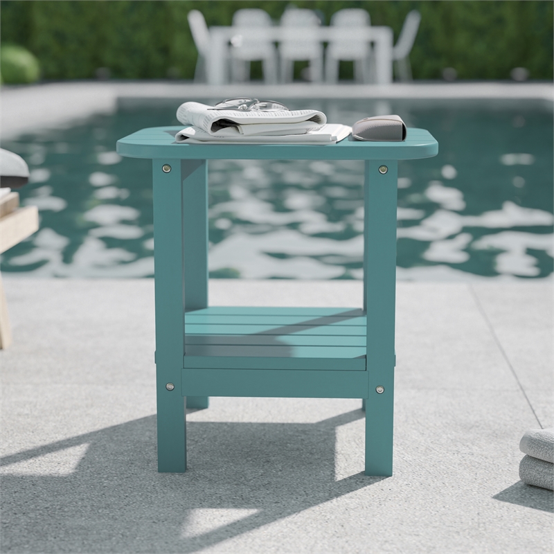 Afuera Living All-Weather Adirondack Patio Side Table in Blue