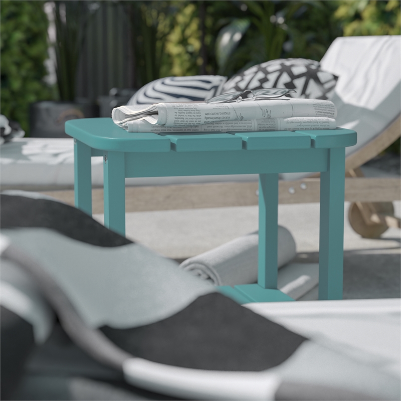 Afuera Living All-Weather Adirondack Patio Side Table in Blue