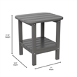 Afuera Living All-Weather Adirondack Patio Side Table in Gray