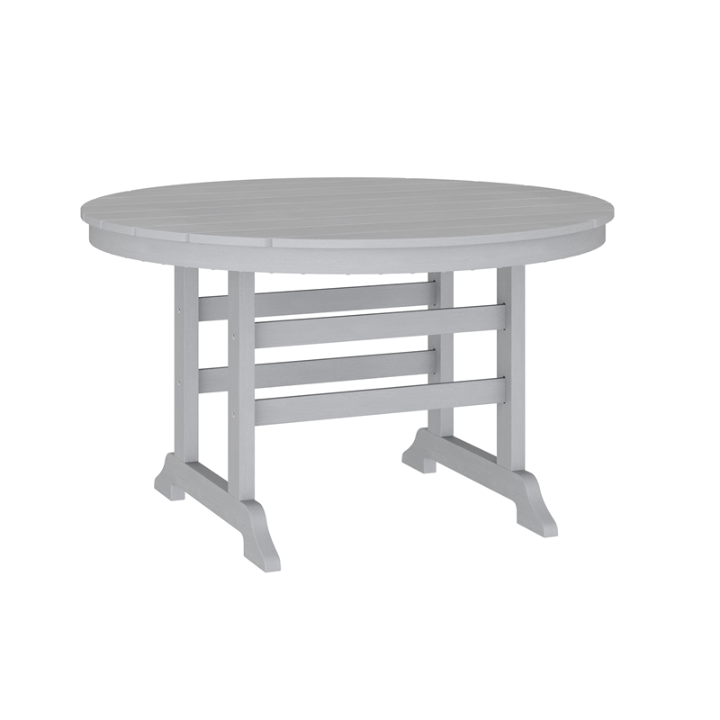 Afuera Living All Weather Adirondack Table & 4 Chairs with Cupholders in Gray