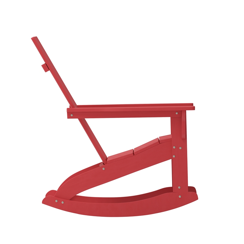 Afuera Living Indoor/Outdoor 2-Slat Adirondack Resin Rockers in Red - Set of 2