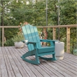 Afuera Living Rocking Adirondack Chair with Swiveling Cupholder - Blue