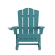 Afuera Living Rocking Adirondack Chair with Swiveling Cupholder - Blue