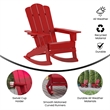 Afuera Living Rocking Adirondack Chair with Swiveling Cupholder - Red
