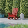 Afuera Living Rocking Adirondack Chair with Swiveling Cupholder - Red