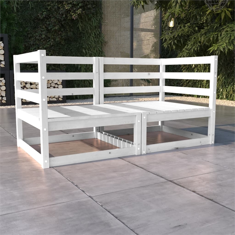 Afuera Living Solid Pinewood Standard Modular Garden Sofa in White