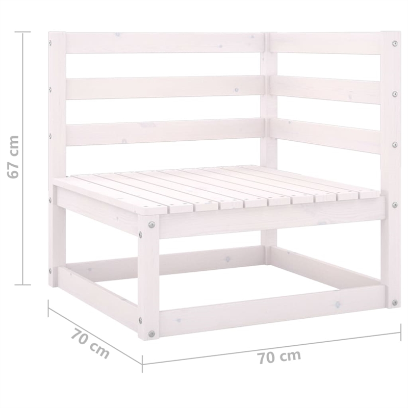 Afuera Living Solid Pinewood Standard Modular Garden Sofa in White