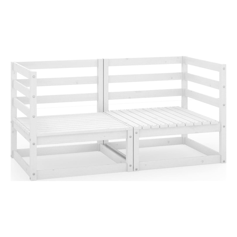 Afuera Living Solid Pinewood Standard Modular Garden Sofa in White