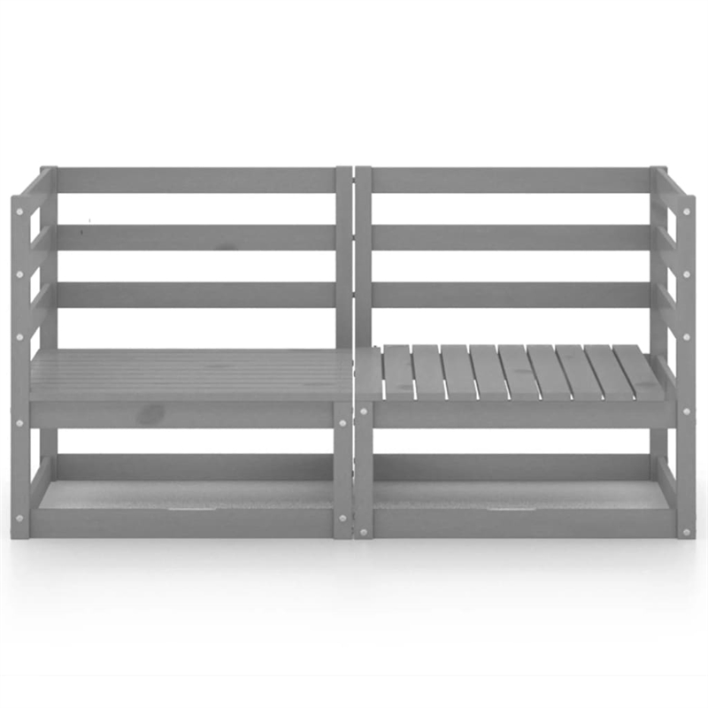Afuera Living Contemporary Solid Pinewood Modular Garden Sofa in Gray