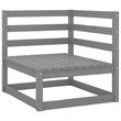 Afuera Living Contemporary Solid Pinewood Modular Garden Sofa in Gray