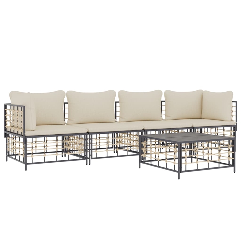 Afuera Living Poly Rattan Modular Garden Lounge Set in Beige