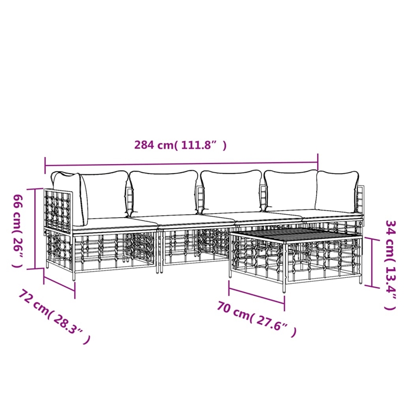 Afuera Living Poly Rattan Modular Garden Lounge Set in Beige
