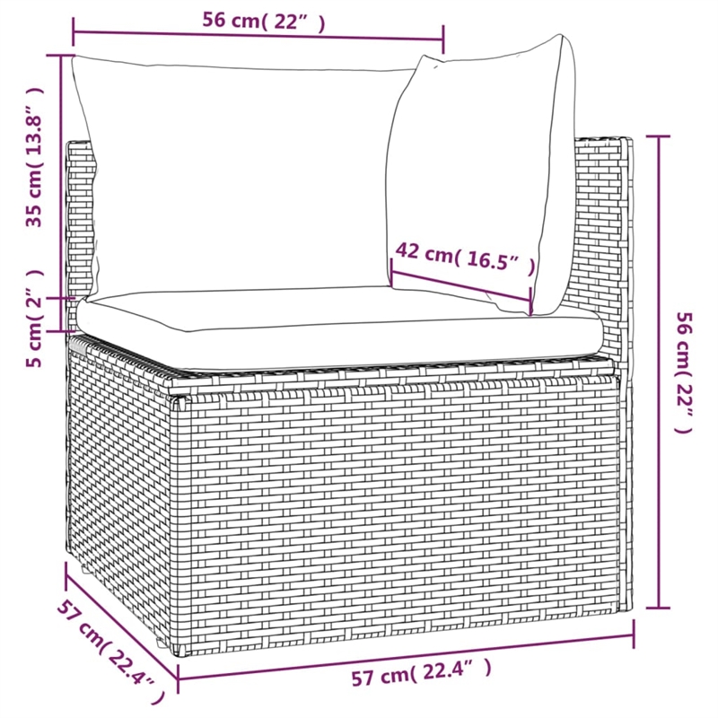 Afuera Living Corner Sofa PE Rattan & Powder-Coated Steel in Gray