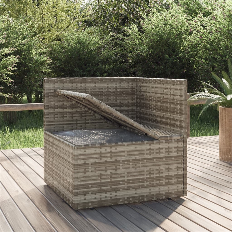 Afuera Living Corner Sofa PE Rattan & Powder-Coated Steel in Gray