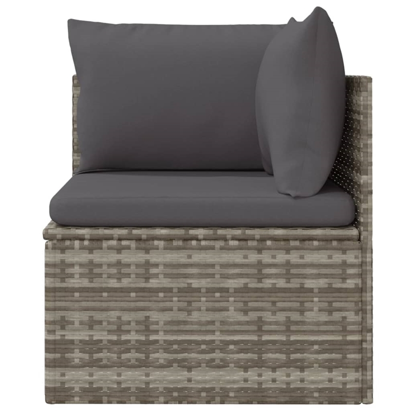 Afuera Living Corner Sofa PE Rattan & Powder-Coated Steel in Gray