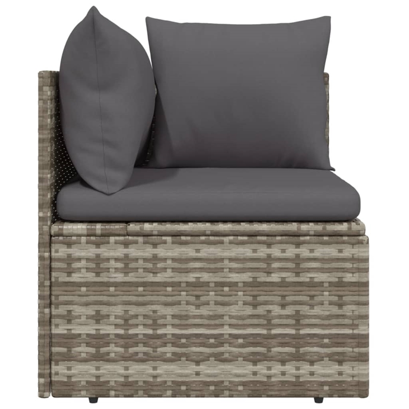 Afuera Living Corner Sofa PE Rattan & Powder-Coated Steel in Gray