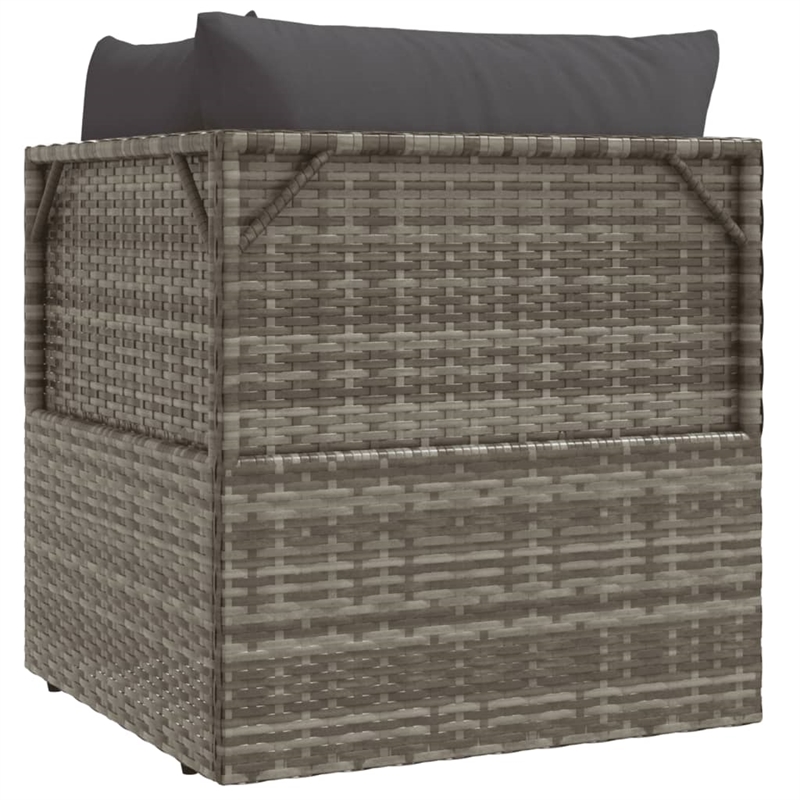 Afuera Living Corner Sofa PE Rattan & Powder-Coated Steel in Gray