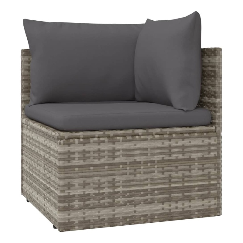 Afuera Living Corner Sofa PE Rattan & Powder-Coated Steel in Gray
