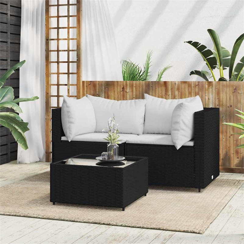 Afuera Living Poly Rattan Patio Lounge Set Black And in White