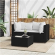 Afuera Living Poly Rattan Patio Lounge Set Black And in White