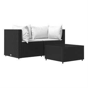 Afuera Living Poly Rattan Patio Lounge Set Black And in White