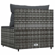 Afuera Living PE Rattan & Powder-Coated Steel & Fabric Patio Middle Sofa in Gray