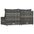Afuera Living Contemporary Synthetic Poly Rattan Patio Middle Sofa in Gray