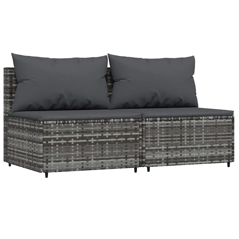 Afuera Living PE Rattan Compact Adjustable Feet Patio Lounge Set in Gray