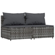 Afuera Living PE Rattan Compact Adjustable Feet Patio Lounge Set in Gray