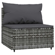 Afuera Living PE Rattan Compact Adjustable Feet Patio Lounge Set in Gray
