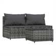 Afuera Living PE Rattan Compact Adjustable Feet Patio Lounge Set in Gray