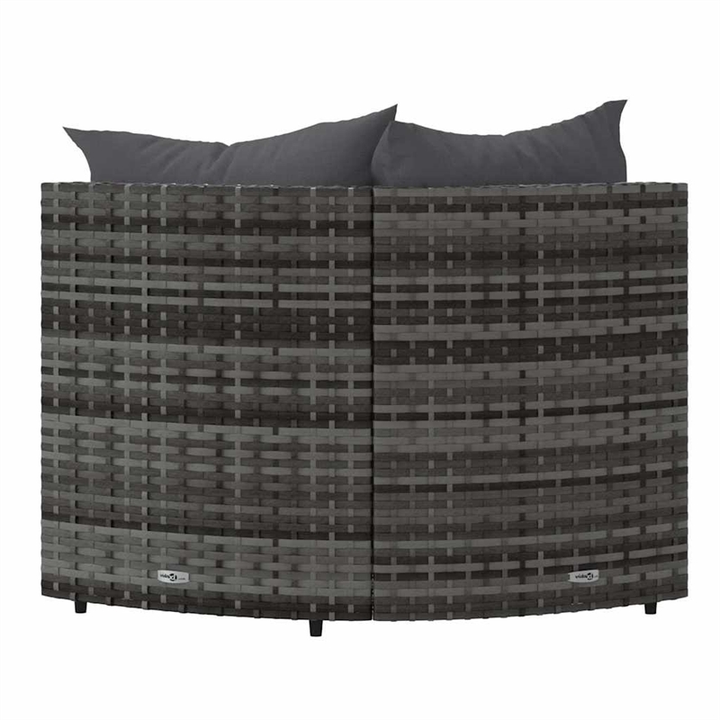 Afuera Living Contemporary Synthetic Poly Rattan Patio Corner Sofa in Gray
