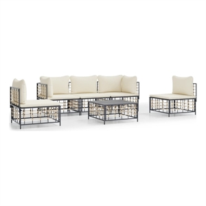 Afuera Living Contemporary Garden Lounge Set in Anthracite & Beige