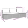 Afuera Living 3-Seater Poly Rattan Large Adjustable Feet Garden Sofa in Gray