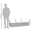 Afuera Living 3-Seater Poly Rattan Large Adjustable Feet Garden Sofa in Gray