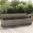 Afuera Living 3-Seater Poly Rattan Large Adjustable Feet Garden Sofa in Gray