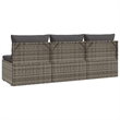 Afuera Living 3-Seater Poly Rattan Large Adjustable Feet Garden Sofa in Gray