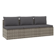 Afuera Living 3-Seater Poly Rattan Large Adjustable Feet Garden Sofa in Gray