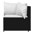 Afuera Living Rattan & Powder-Coated Steel & Polyester Patio Corner Sofa inBlack